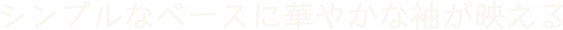 シンプルなベースに華やかな袖が映える