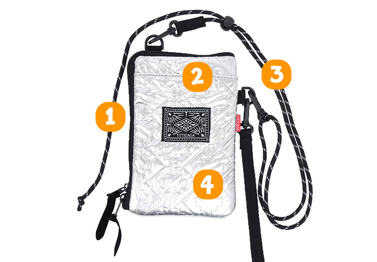 シャイニーキルティングスマホポーチー全体写真