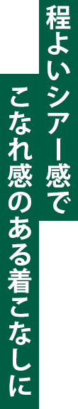 程よいシアー感でこなれ感のある着こなしに