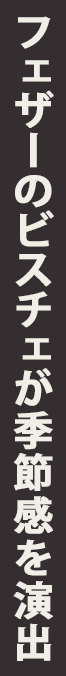 フェザーのビスチェが季節感を演出