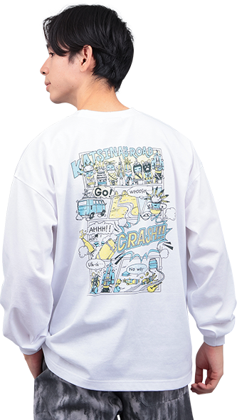 チビカチナコミックプリントロングTシャツ/着用写真