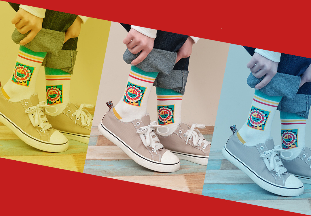 アミーゴフォトソックス/ホワイト着用画像