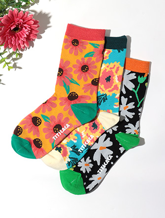 エスニックフラワーソックス