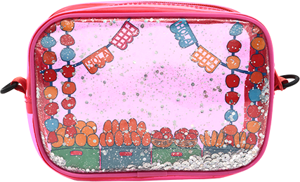 キラキラメルカドクリアポーチ/デザイン1