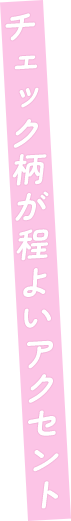 チェック柄が程よいアクセント