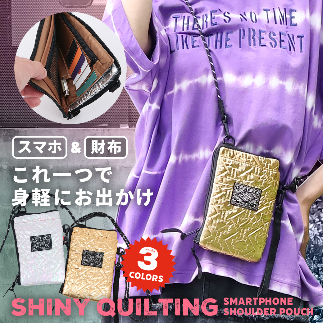 【TOPICS】シャイニーキルティングスマホショルダーポーチZOWCBA7001